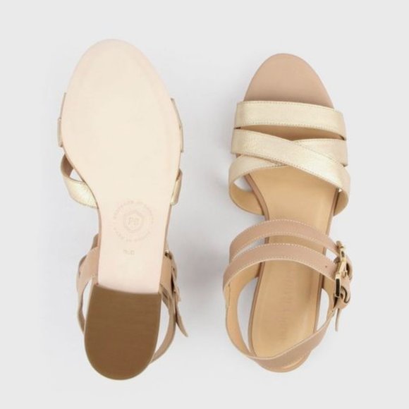 Poppy Barley Shoes - Poppy Barley, Maligne Sandal, Fawn and Champagne, Sz 7